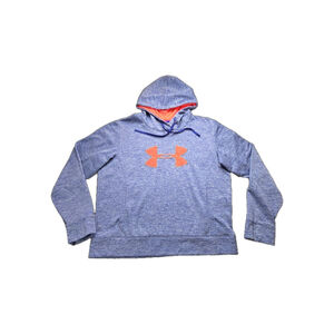 Under Armour ColdGear Hoodie Womens XL Blue Hot Pink Athletic Sweatshirt